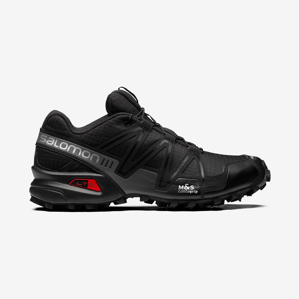 Salomon Singapore Mens Sneakers - SPEEDCROSS 3 Black | 65409-FTNG